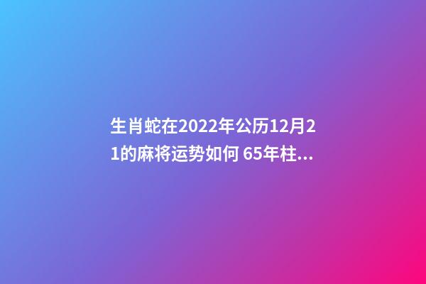 生肖蛇在2022年公历12月21的麻将运势如何 65年柱属蛇,月柱属虎,日柱属虎,时柱属牛怎么样-第1张-观点-玄机派